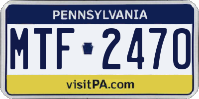 PA license plate MTF2470