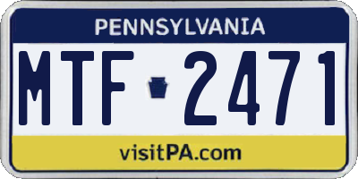 PA license plate MTF2471