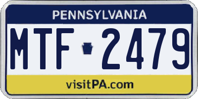 PA license plate MTF2479