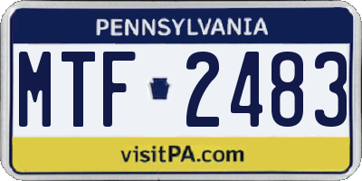 PA license plate MTF2483
