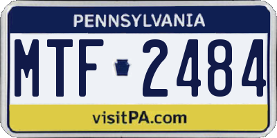 PA license plate MTF2484