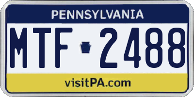 PA license plate MTF2488