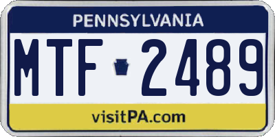 PA license plate MTF2489