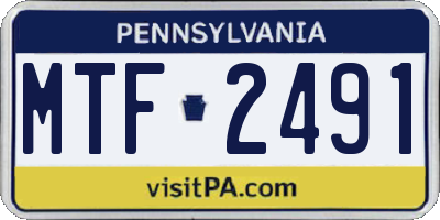PA license plate MTF2491