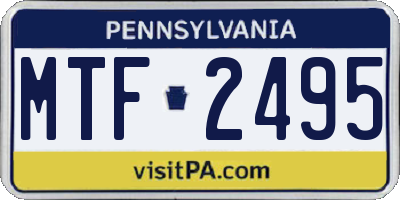 PA license plate MTF2495