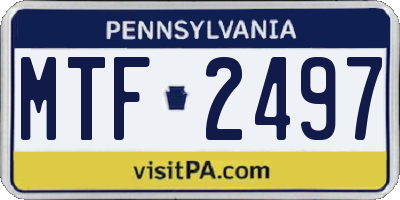 PA license plate MTF2497