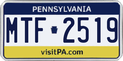 PA license plate MTF2519