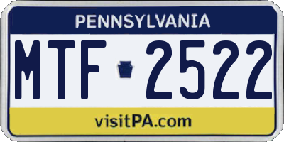 PA license plate MTF2522