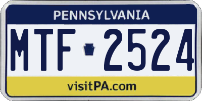 PA license plate MTF2524