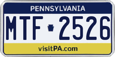 PA license plate MTF2526