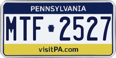 PA license plate MTF2527