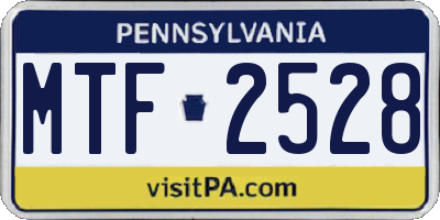 PA license plate MTF2528