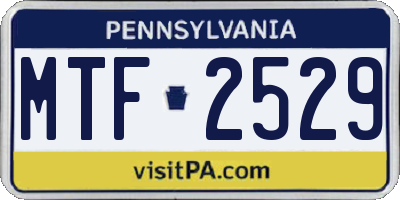 PA license plate MTF2529