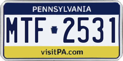 PA license plate MTF2531
