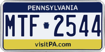 PA license plate MTF2544