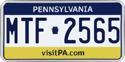 PA license plate MTF2565