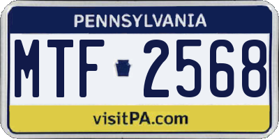PA license plate MTF2568