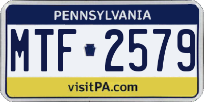 PA license plate MTF2579