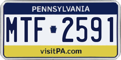 PA license plate MTF2591