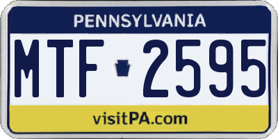 PA license plate MTF2595
