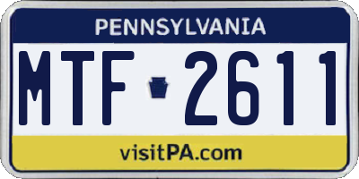 PA license plate MTF2611