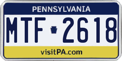 PA license plate MTF2618