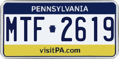 PA license plate MTF2619