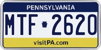 PA license plate MTF2620