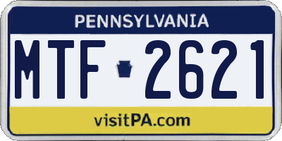 PA license plate MTF2621