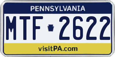 PA license plate MTF2622