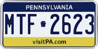 PA license plate MTF2623