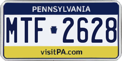 PA license plate MTF2628