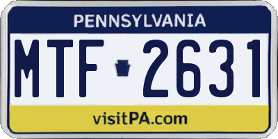 PA license plate MTF2631