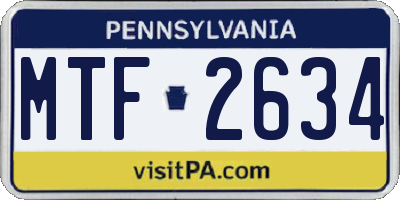 PA license plate MTF2634