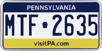 PA license plate MTF2635
