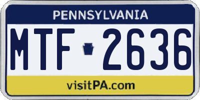 PA license plate MTF2636