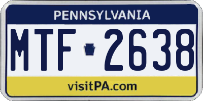 PA license plate MTF2638