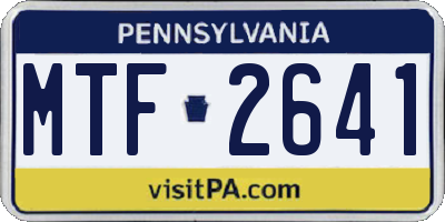 PA license plate MTF2641