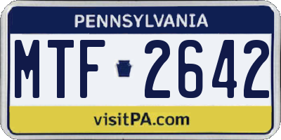 PA license plate MTF2642