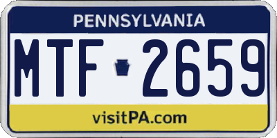 PA license plate MTF2659