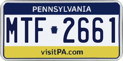 PA license plate MTF2661