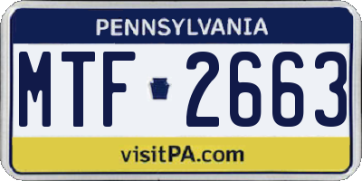 PA license plate MTF2663