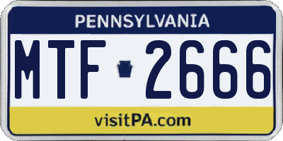 PA license plate MTF2666