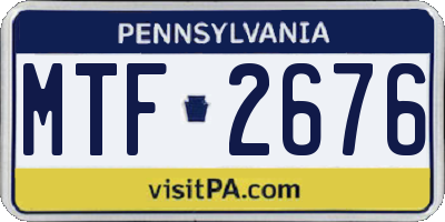 PA license plate MTF2676