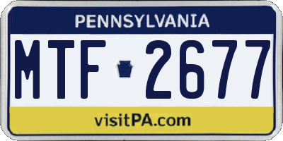 PA license plate MTF2677