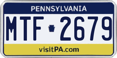 PA license plate MTF2679