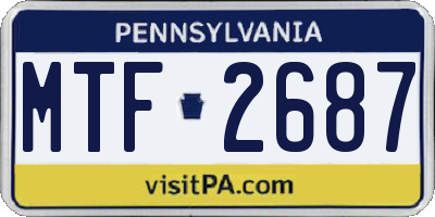 PA license plate MTF2687