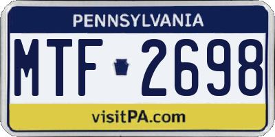 PA license plate MTF2698