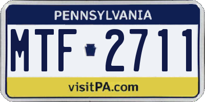 PA license plate MTF2711