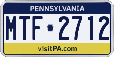PA license plate MTF2712